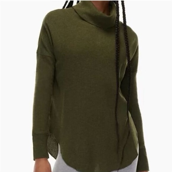 Aritzia Sweaters - NWT Aritzia babaton kelly green cowl neck thermal utility large neutral minimal
